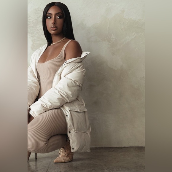 JLUXLABEL ASPEN LONG PUFFER COAT Ivory - S - Picture 4 of 13